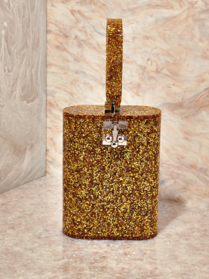 Oval Bag In Gold Confetti