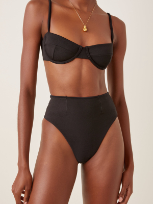 Stretch-crepe High-rise Bikini Briefs