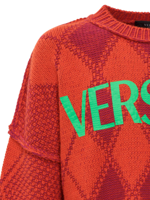 Versace Logo Intarsia Sweater