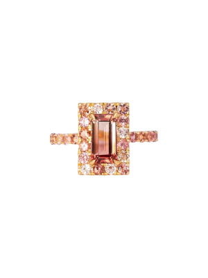 Deco Ring - Pink Tourmaline Bubble Gum