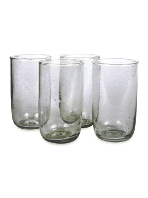 Seeded Glassware Glass (set Of 4)
