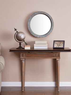 16" Round Modern Industrial Floating Wall Mirror Copper - Danya B.