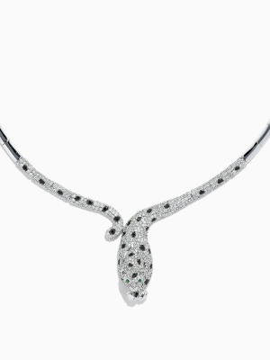 Effy Signature 14k White Gold Diamond Panther Necklace, 4.51 Tcw