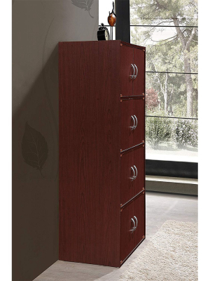 Hodedah Hid44-mahogany Heavy Duty 8 Door Enclosed Multipurpose Storage Cabinet For Home/office, Mahogany
