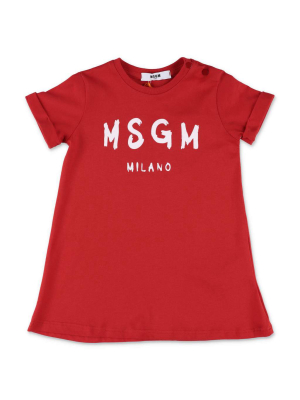 Msgm Kids Logo Print T-shirt Dress