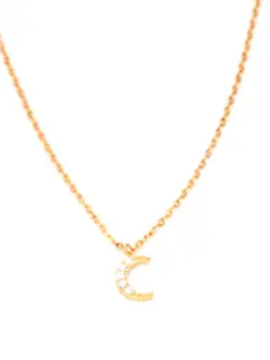 May Martin Cz Moon Necklace