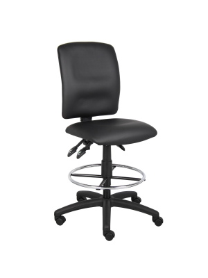 Drafting Stool Black Leatherplus - Boss Office Products