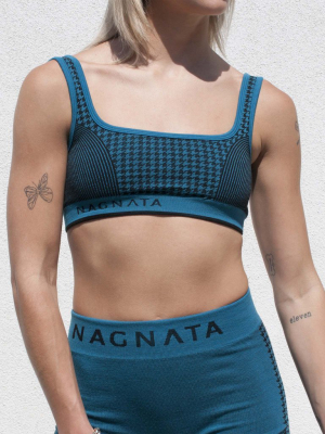 Houndstooth Bralet - Teal