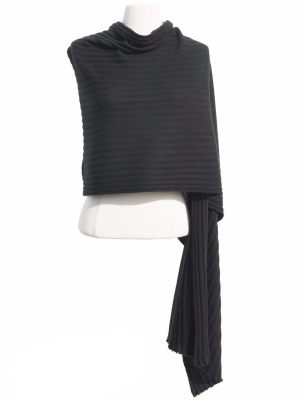 Meg Cohen Cashmere Stole Scarf- Black