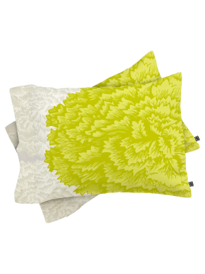 Caroline Okun Lucent Lightweight Pillowcase Standard Lime - Deny Designs