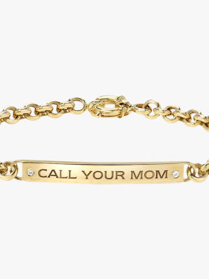 Diamond 'call Your Mom' Id Bracelet