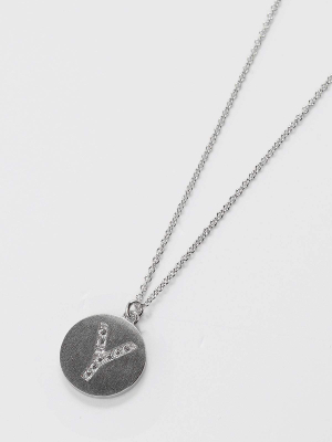 The "y" Initial Necklace In Silver