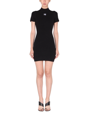 T By Alexander Wang Logo Print Bodycon Dress