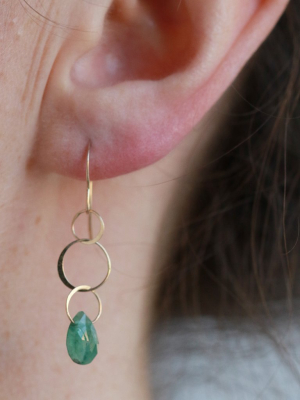 Emerald Single Drop Earrings