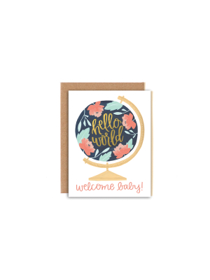 One Canoe Two Welcome Baby Globe Card