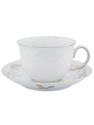 Vista Alegre Paseo Biscuit Porcelain Tea Cup And Saucer