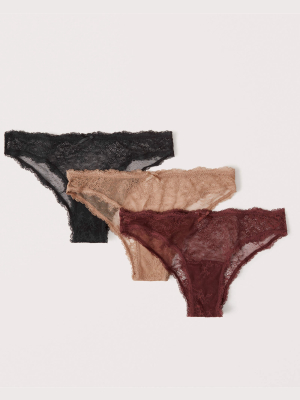 3-pack Vintage Lace Cheeky Underwear