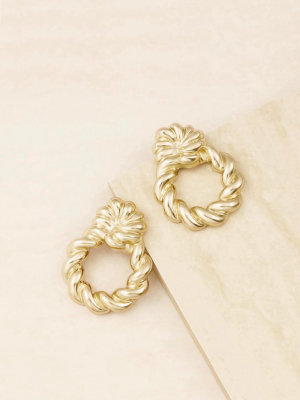 Twist And Shout 18k Gold Plated Textured Earrings