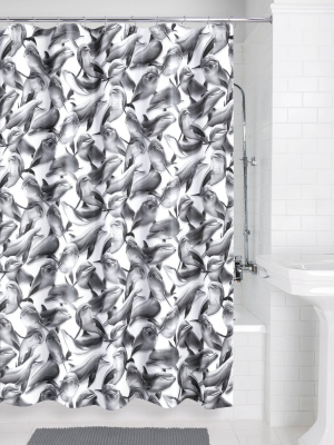 All Over Dolphin Shower Curtain Black - Allure Home Creations