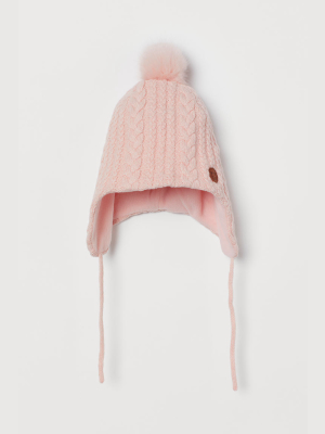 Cable-knit Pompom Hat