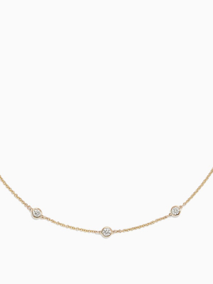 Effy D'oro 14k Yellow Gold Diamond Station Necklace, 0.69 Tcw