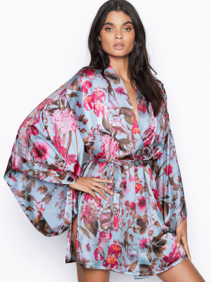 Floral Satin Kimono Robe