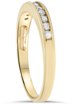 Pompeii3 1/4ct 14k Yellow Gold Diamond Wedding Guard Stack Ring - Size 4.5