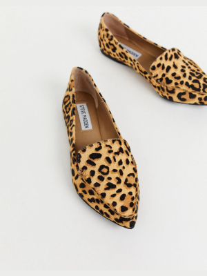 Steve Madden Feather Flat Shoes In Leopard Print