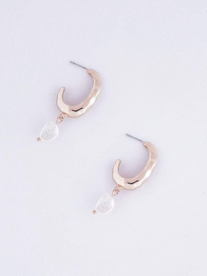 Pearl Earrings In Rose Gold