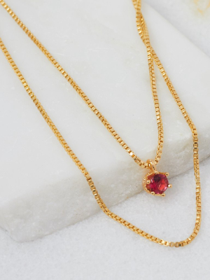 Rubellite Birthstone Necklace