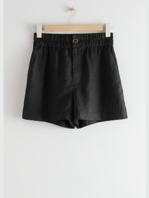 Relaxed Linen Blend Shorts