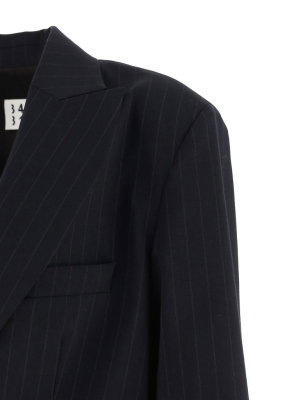 Mm6 Maison Margiela Pinstripe Cropped Tailored Jacket