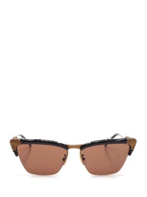 Gucci Eyewear Bamboo Effect Cat Eye Sunglasses