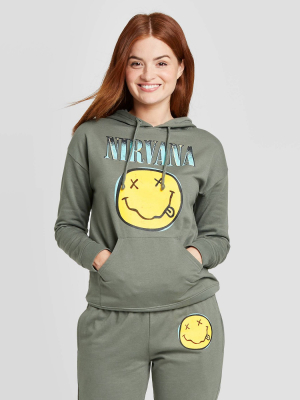 Women's Nirvana Hooded Graphic Sweatshirt - Charcoal Gray