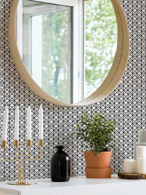 Lisbeth Geometric Lattice Wallpaper In Black From The Pacifica Collection By Brewster Home Fashions