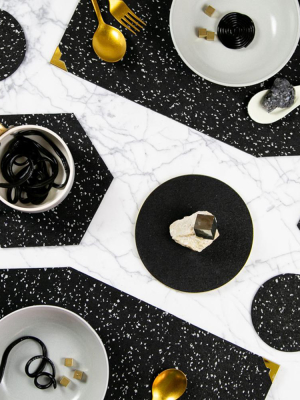 Rubber Placemats In Speckled Black