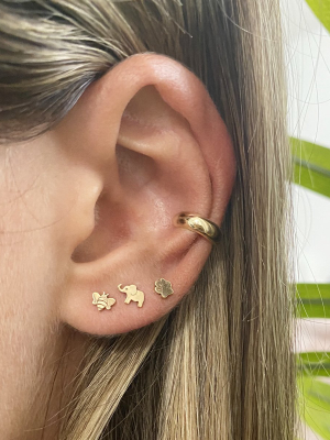 Zoe Chicco Compass Stud In Yellow Gold