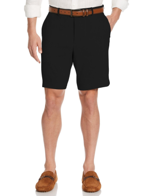 Linen-blend Flat Front Shorts