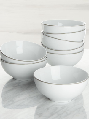 Aspen Grey Cereal Bowls, Set Of 8