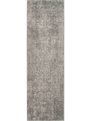 Evoke Oriental Silver/ivory Runner Rug