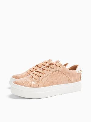 Cyrus Dusty Pink Studded Sneakers