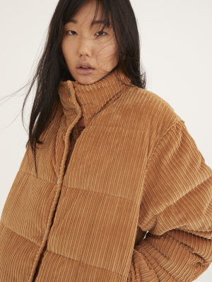 Uo Lucy Corduroy Cropped Puffer Jacket