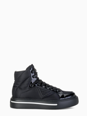 Prada Macro Brushed Lace-up Sneakers