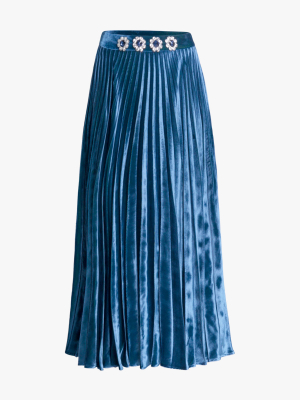 Crystal-embellished Pleated Skirt