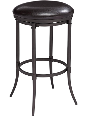 55 Downing Street Alton 29" Black Faux Leather Swivel Counter Stool