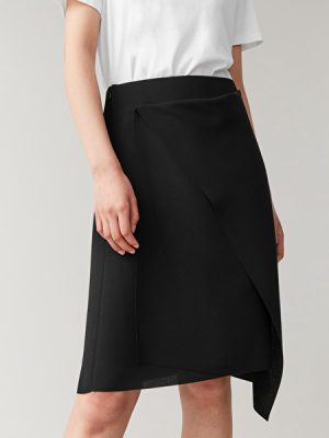 Recycled Crepe Draped Skirt