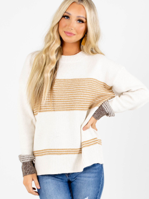 Favorite Record Mustard Striped Sweater