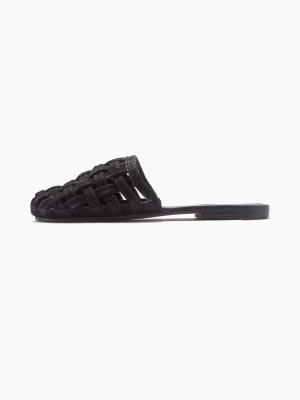 Cage Suede Strappy Sandals - Black