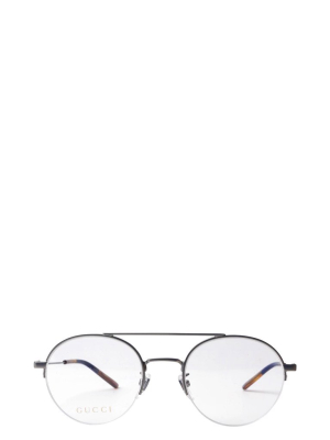 Gucci Eyewear Semi-rimless Round Framed Glasses