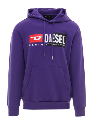 Diesel S-girk-hood-cuty Spliced Logo Hoodie